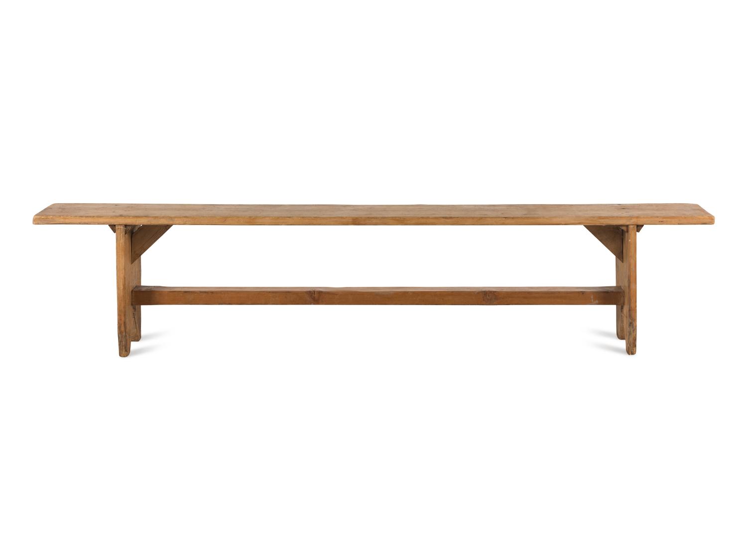 A Rustic Pine Hall Bench