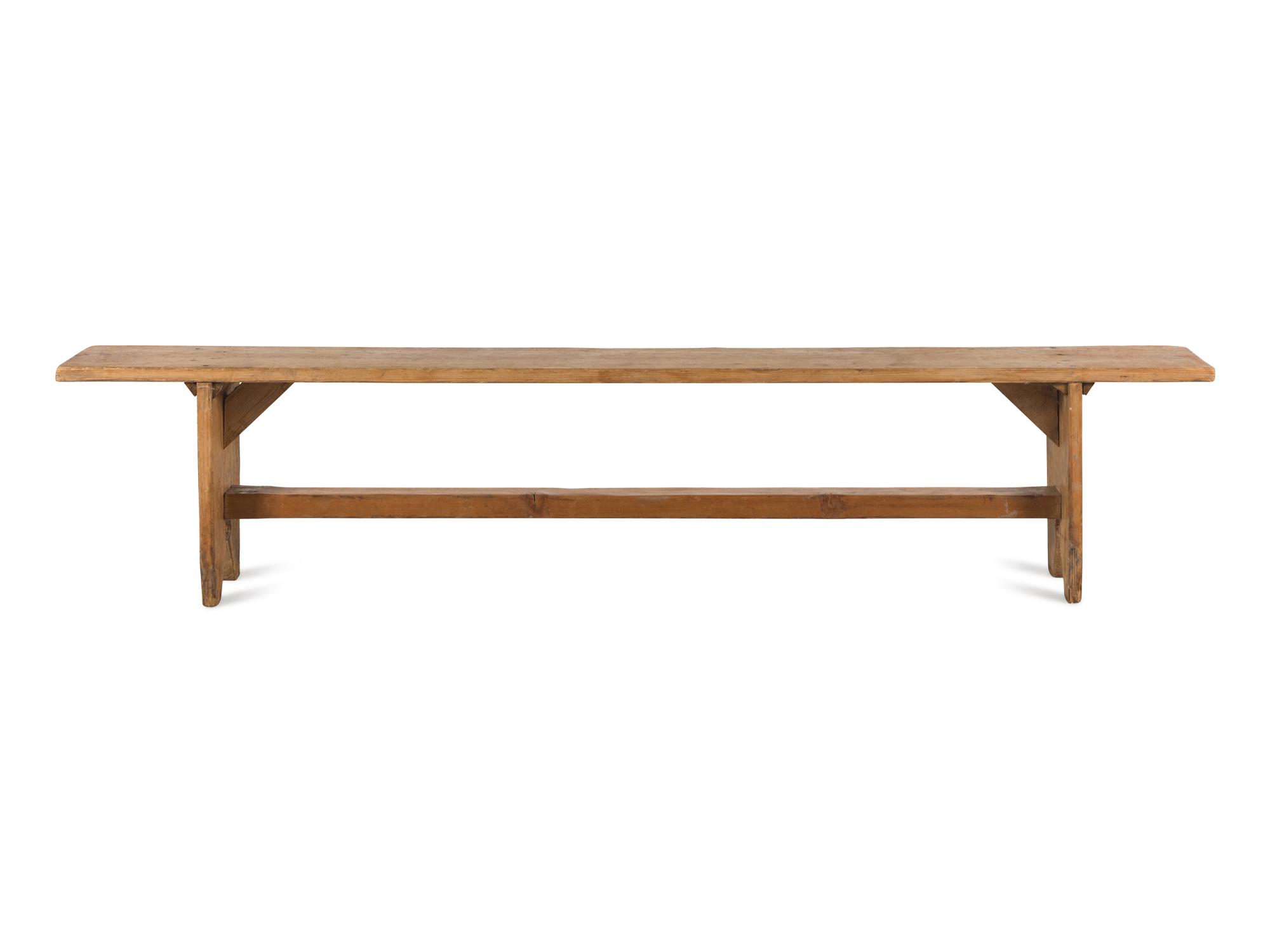 A Rustic Pine Hall Bench