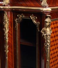 A French Gilt Bronze Mounted Marble-Top Vitrine Cabinet