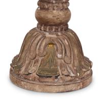 A Pair of Italian Carved Giltwood Candlesticks Mounted as Lamps