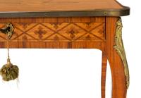 A Louis XV Marquetry Veneered Stand with Gilt Bronze Mounts