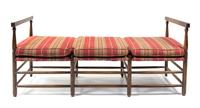 An American Hall Bench Height 31 x width 70 1/2 x depth 23 inches. — 20TH CENTURY