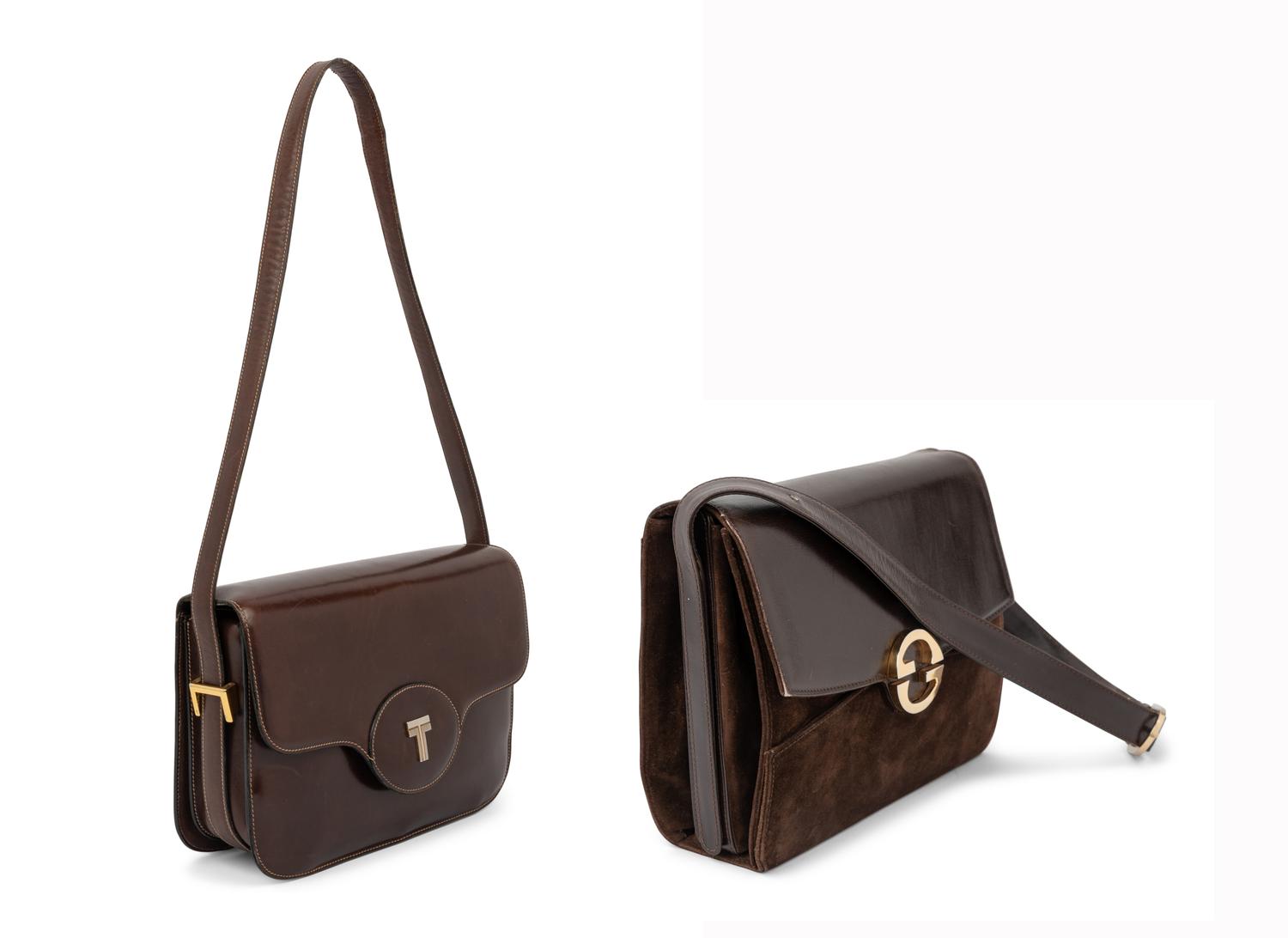 Two Leather Bags: Gucci, A. Testoni, 1970-80s