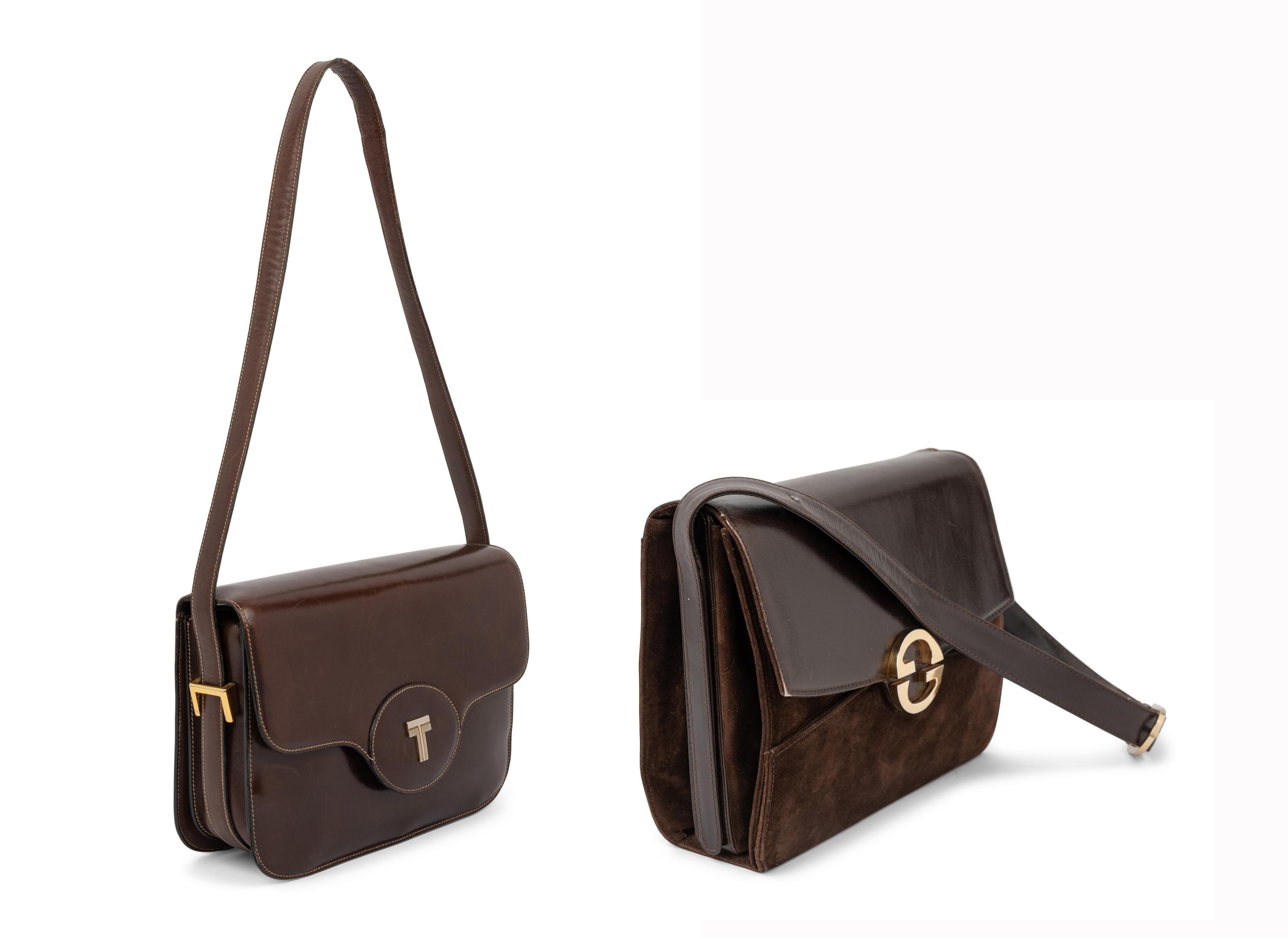 Two Leather Bags: Gucci, A. Testoni, 1970-80s