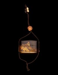 A Japanese Gold and Dark Brown Lacquer Single-Case Inro