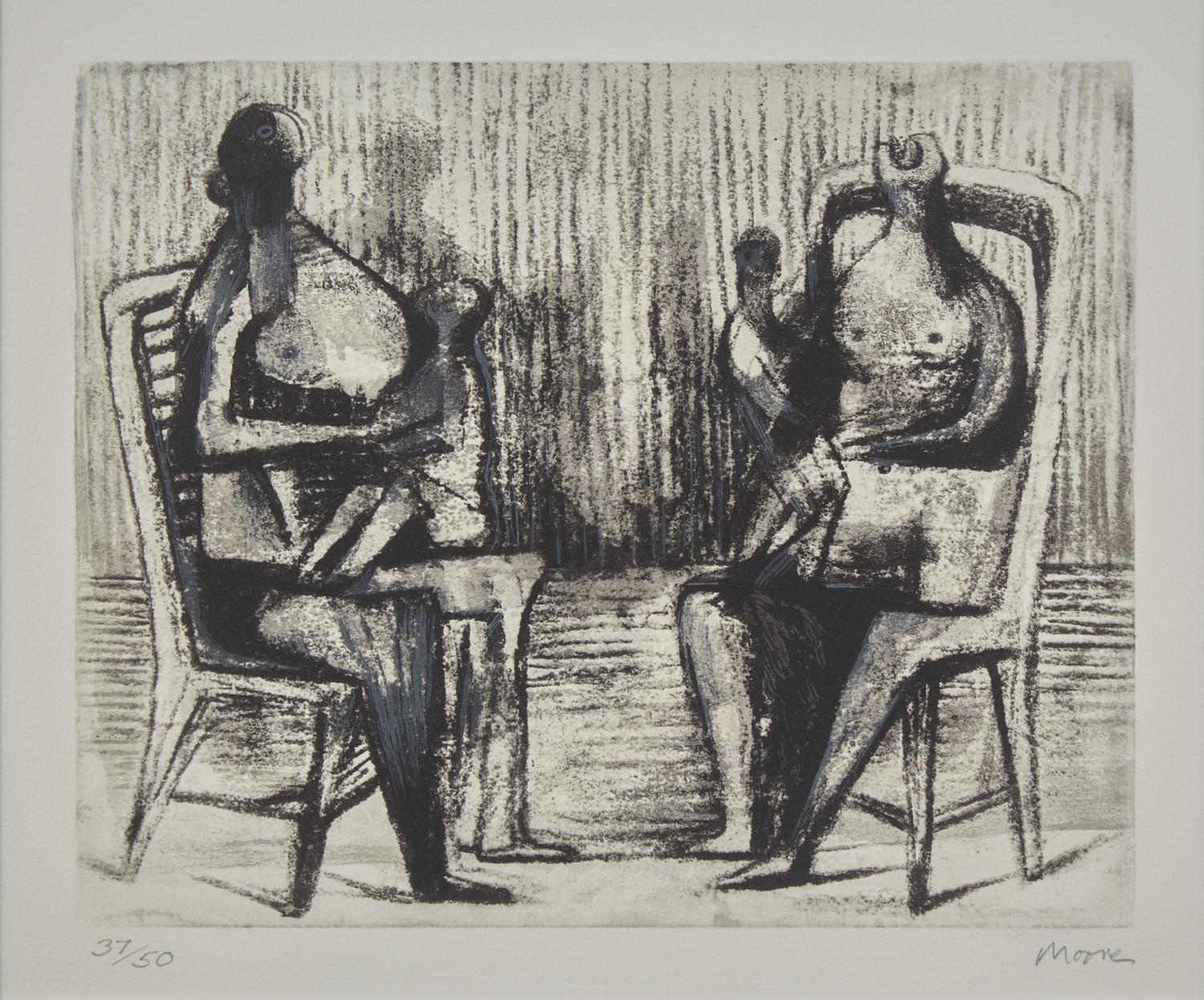 Two Seated Figures with Children , 1976