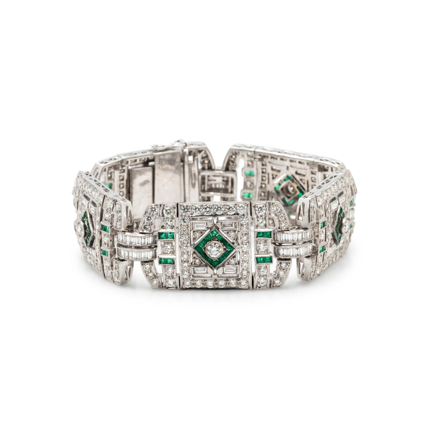 DIAMOND AND EMERALD BRACELET