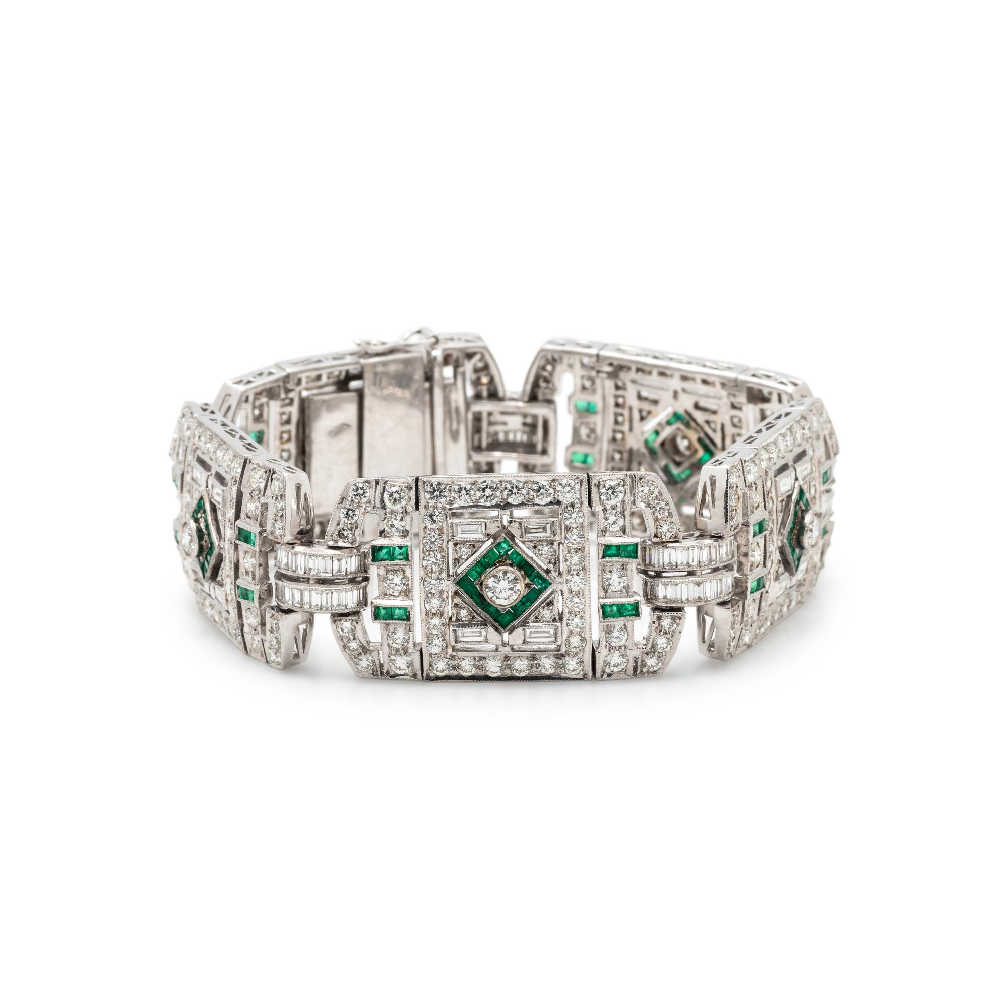 DIAMOND AND EMERALD BRACELET