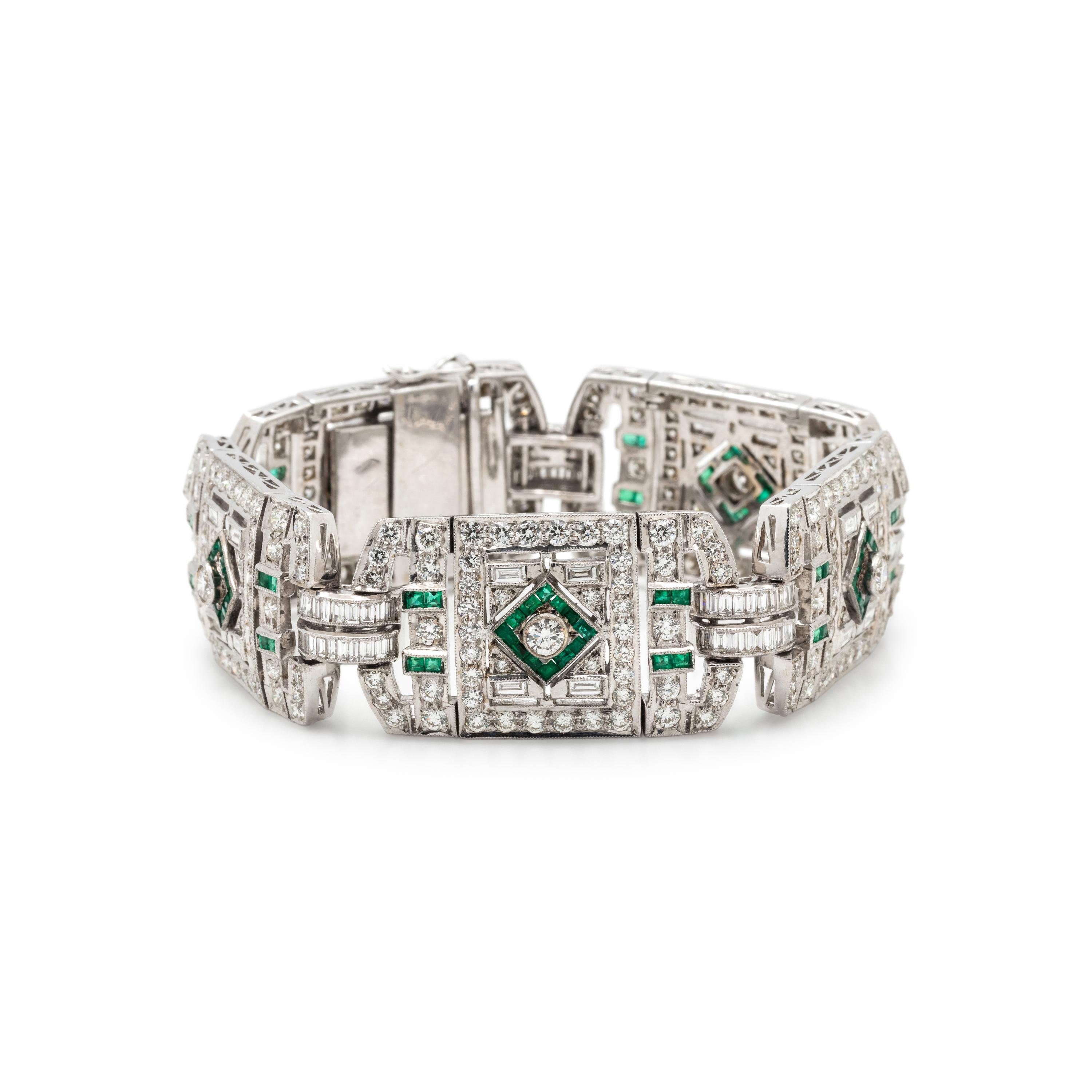 DIAMOND AND EMERALD BRACELET