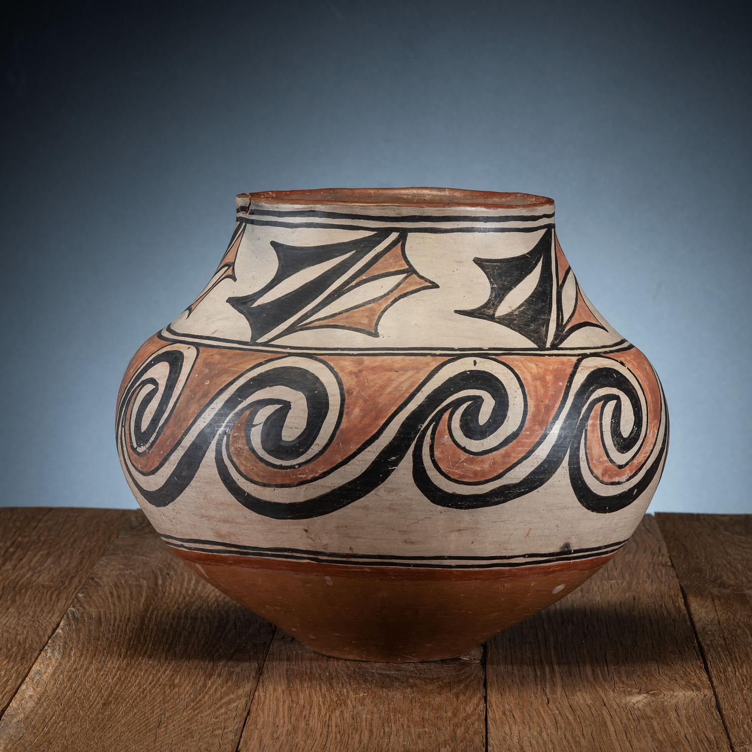 San Ildefonso Polychrome Pottery Jar