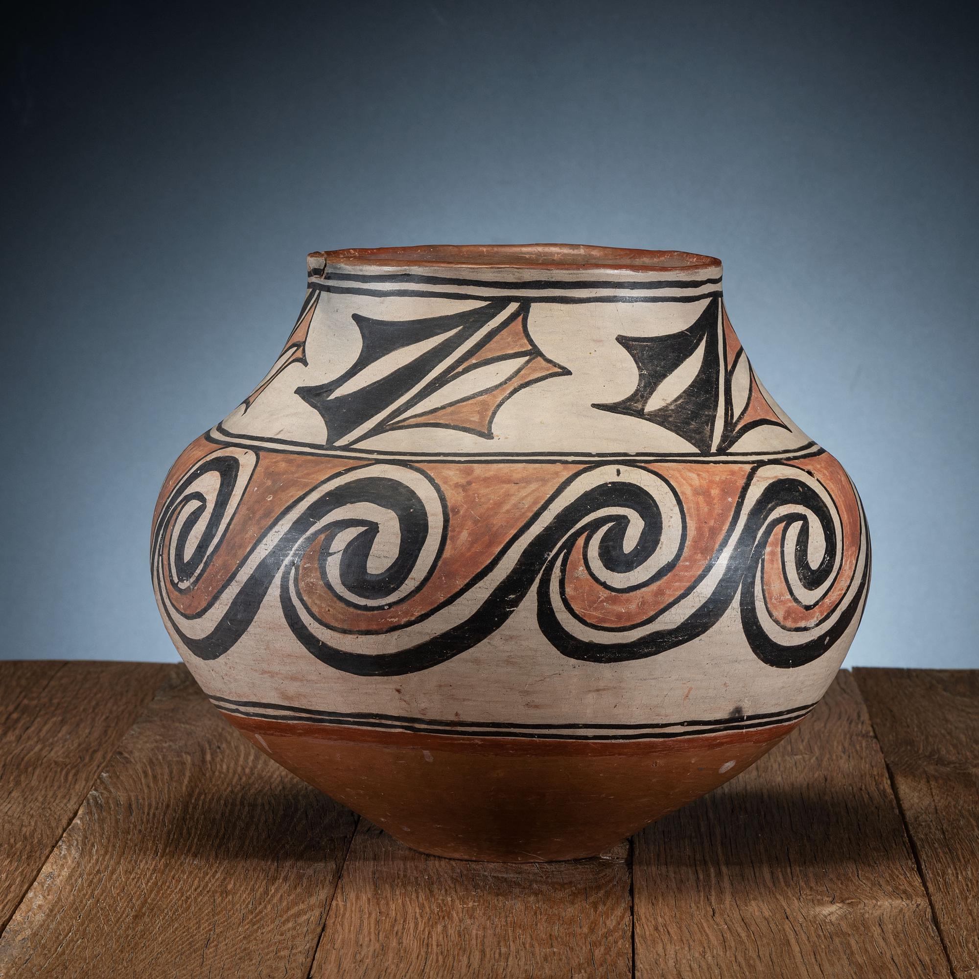 San Ildefonso Polychrome Pottery Jar