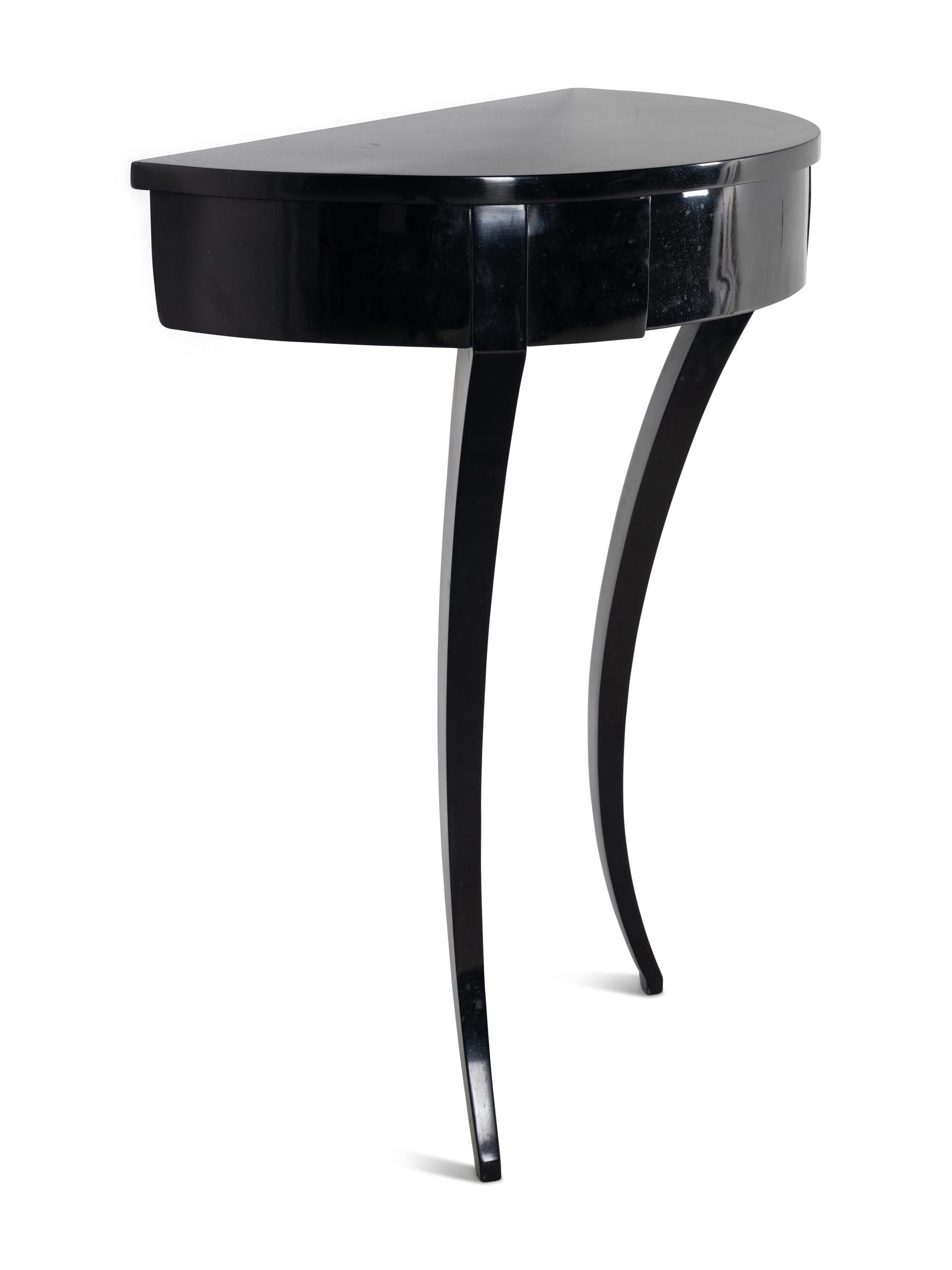 A Biedermeier Black-Painted Console Table