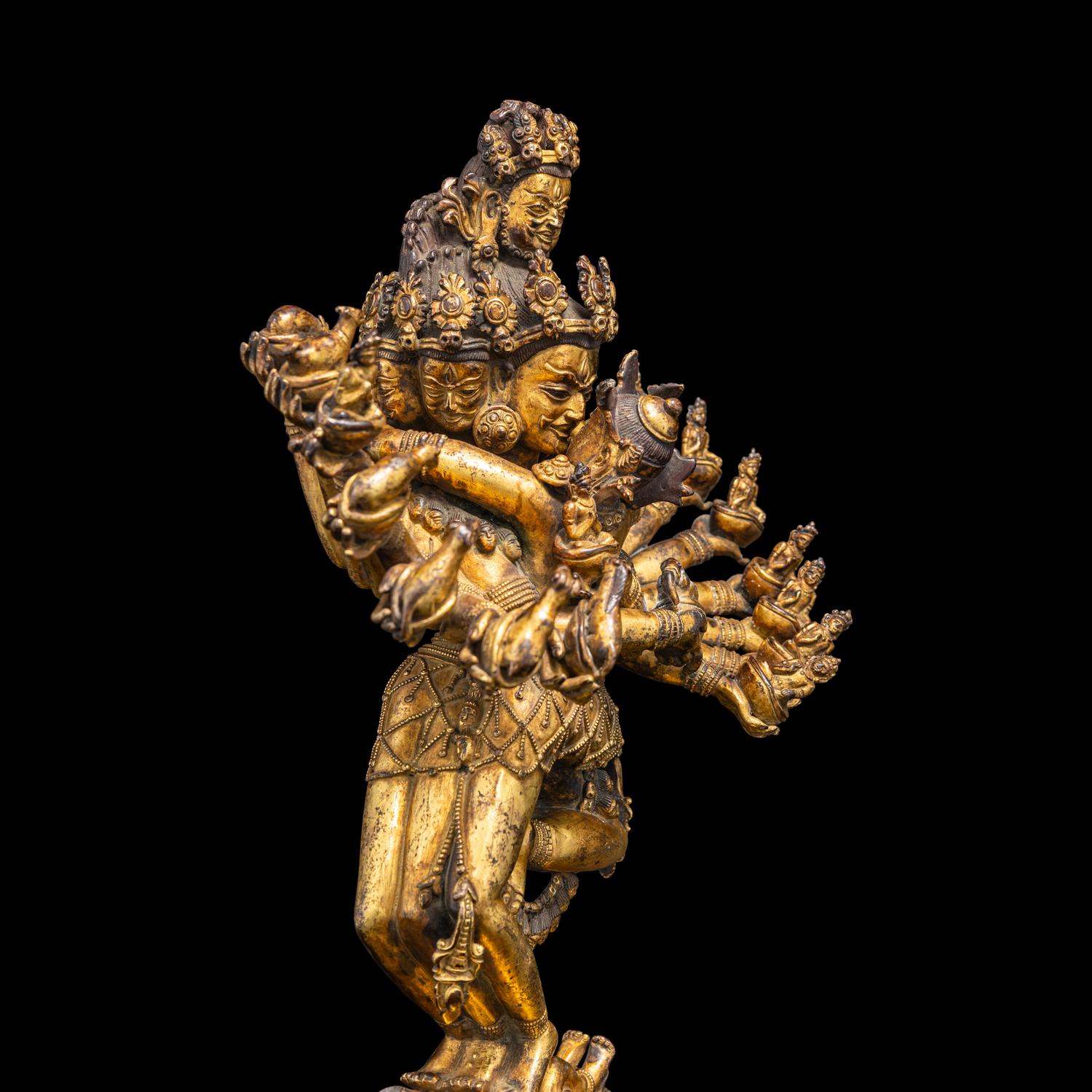 A Sino-Tibetan Gilt Copper Alloy Figure of Hevajra 銅鎏金吉祥歡喜金剛