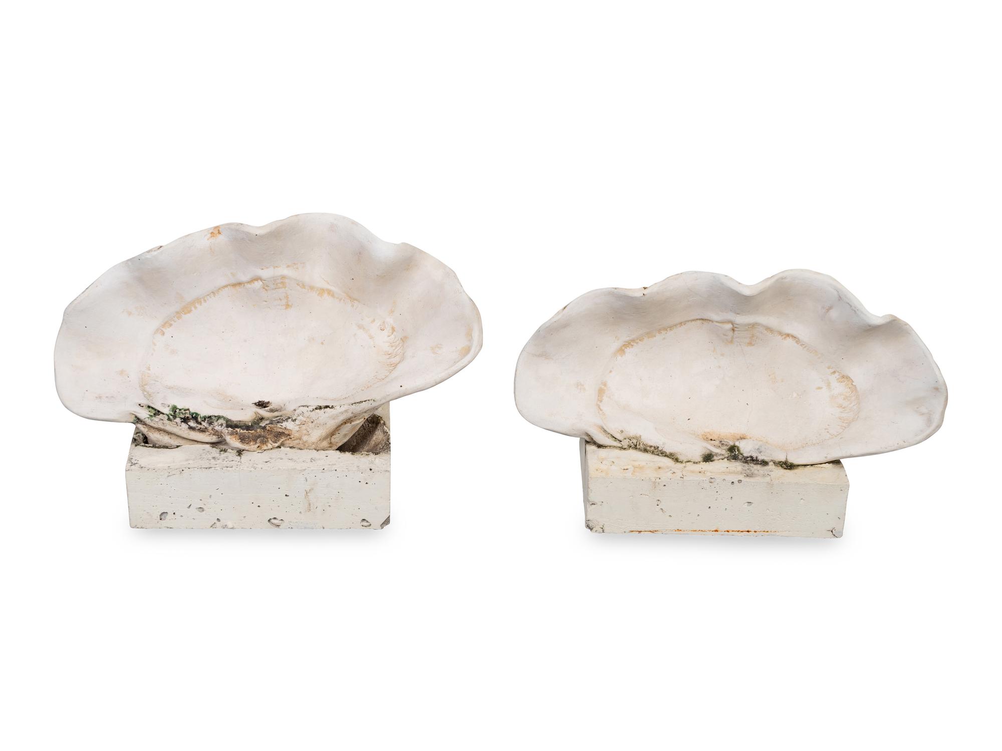 A Pair of Large Synthetic Clam Shells — 20TH CENTURY