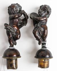 A Pair of Italian Bronze Finials Height 5 1/2 inches. — 18TH/19TH CENTURY