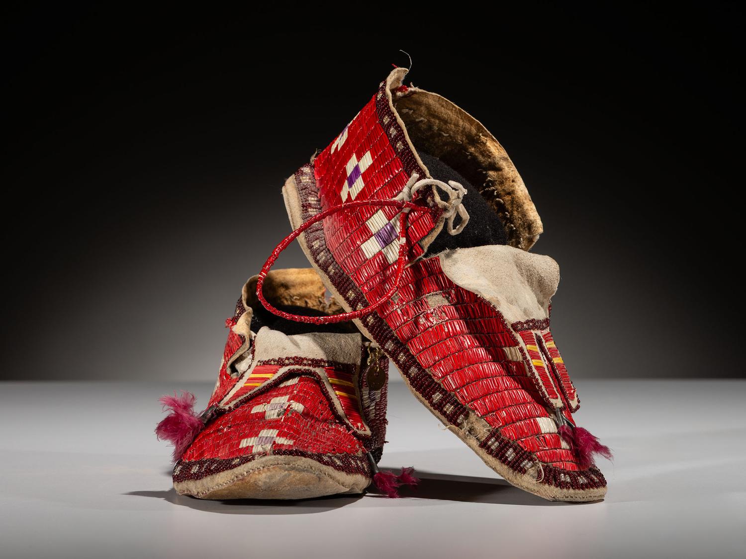 Sioux Quilled Hide Moccasins