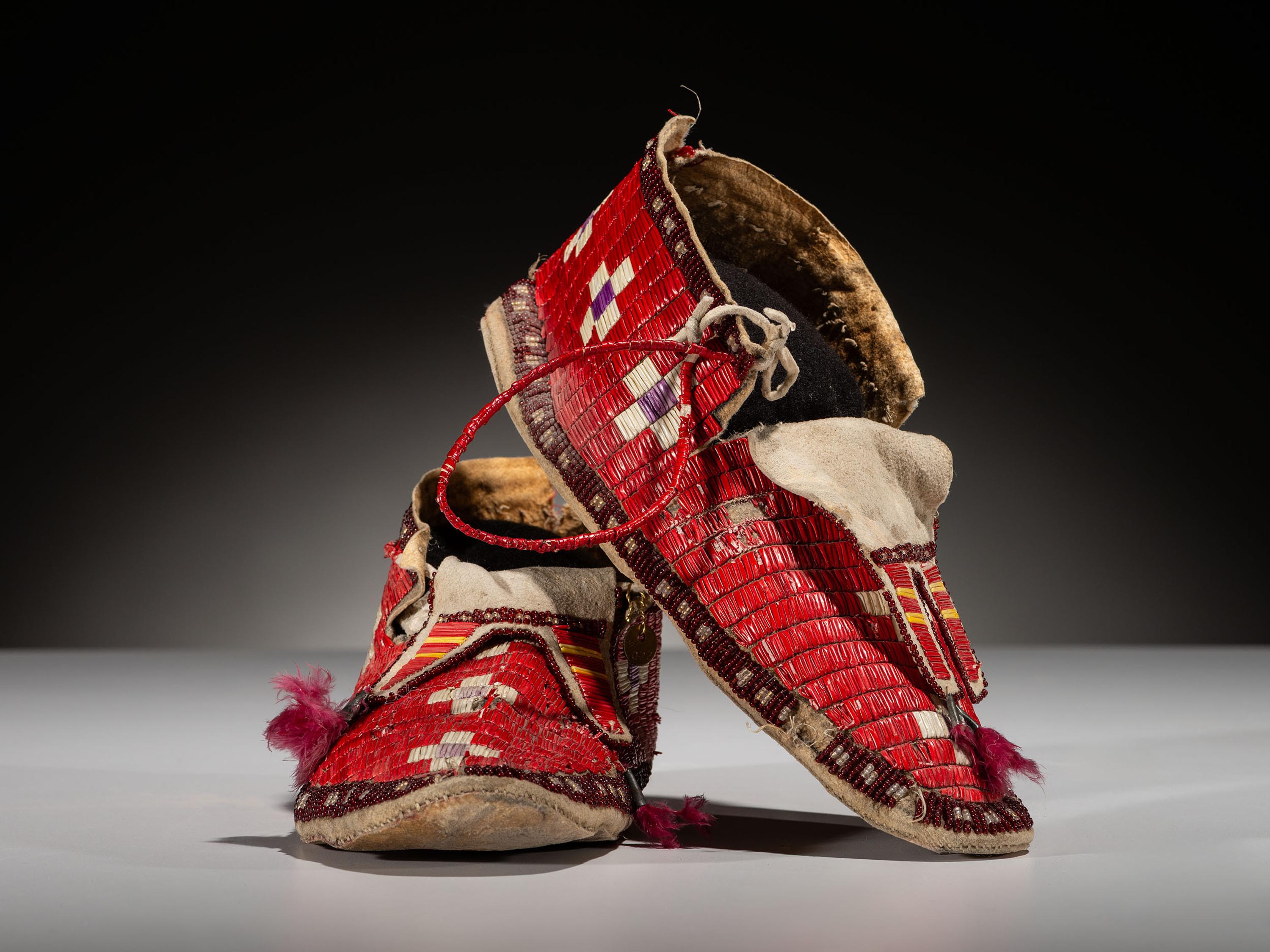 Sioux Quilled Hide Moccasins