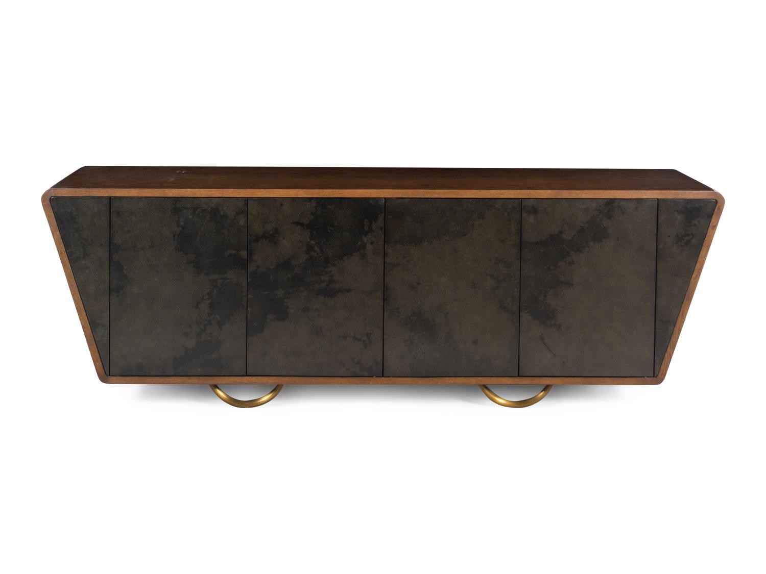 A Julian Chichester Oak and Parchment Danish Cabinet