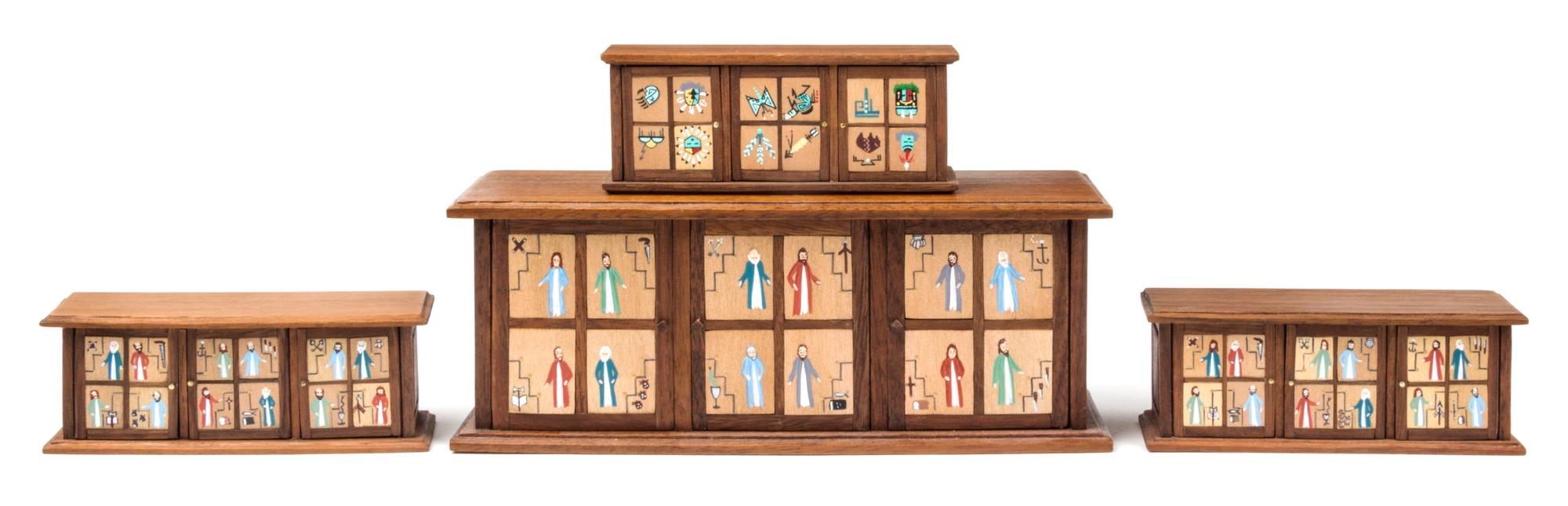 Four Painted Furniture Articles Height of sideboard 2 3/4 inches. — Joe and Kay Franek