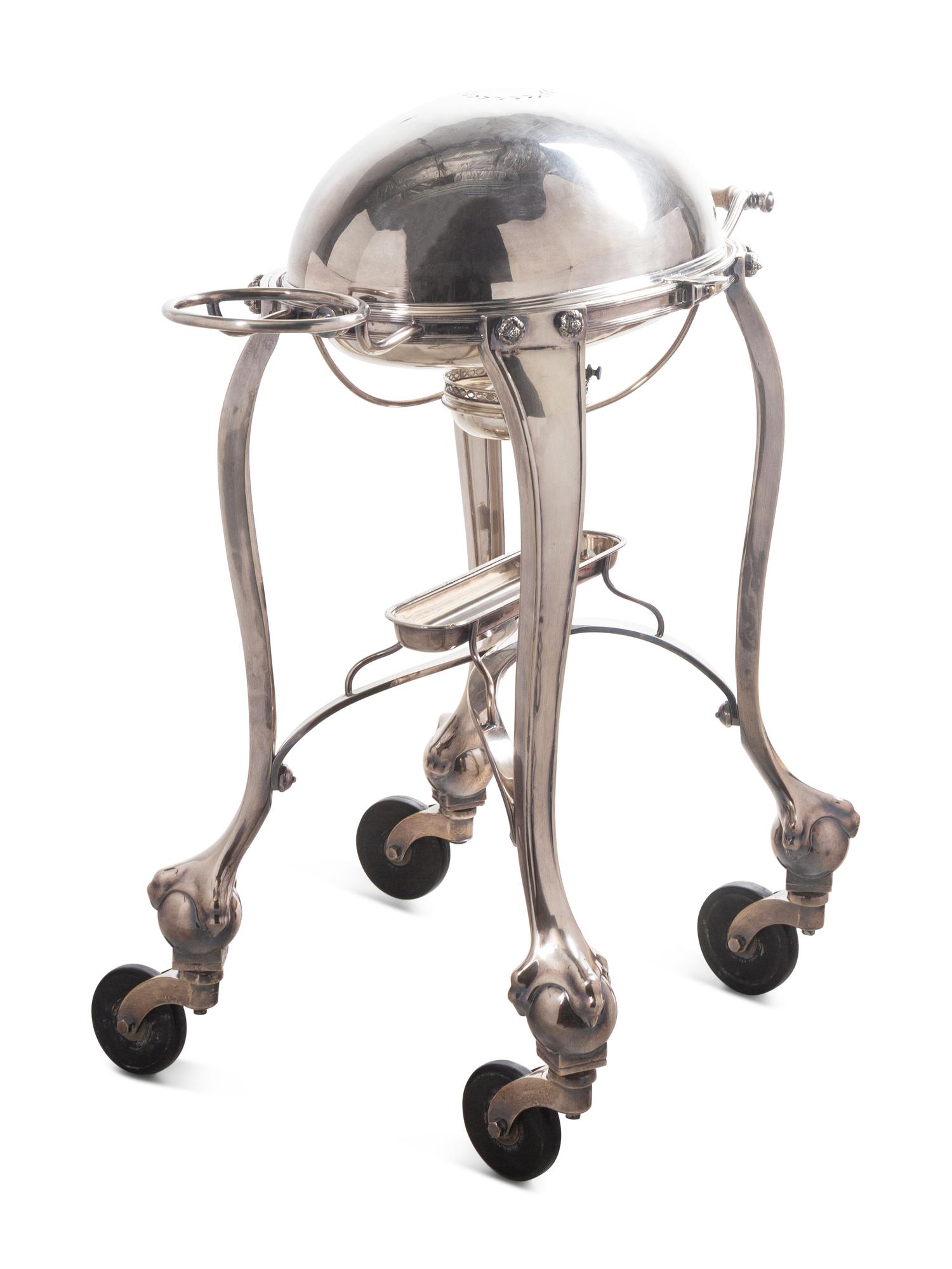 An English Silver-Plate Roast Cart