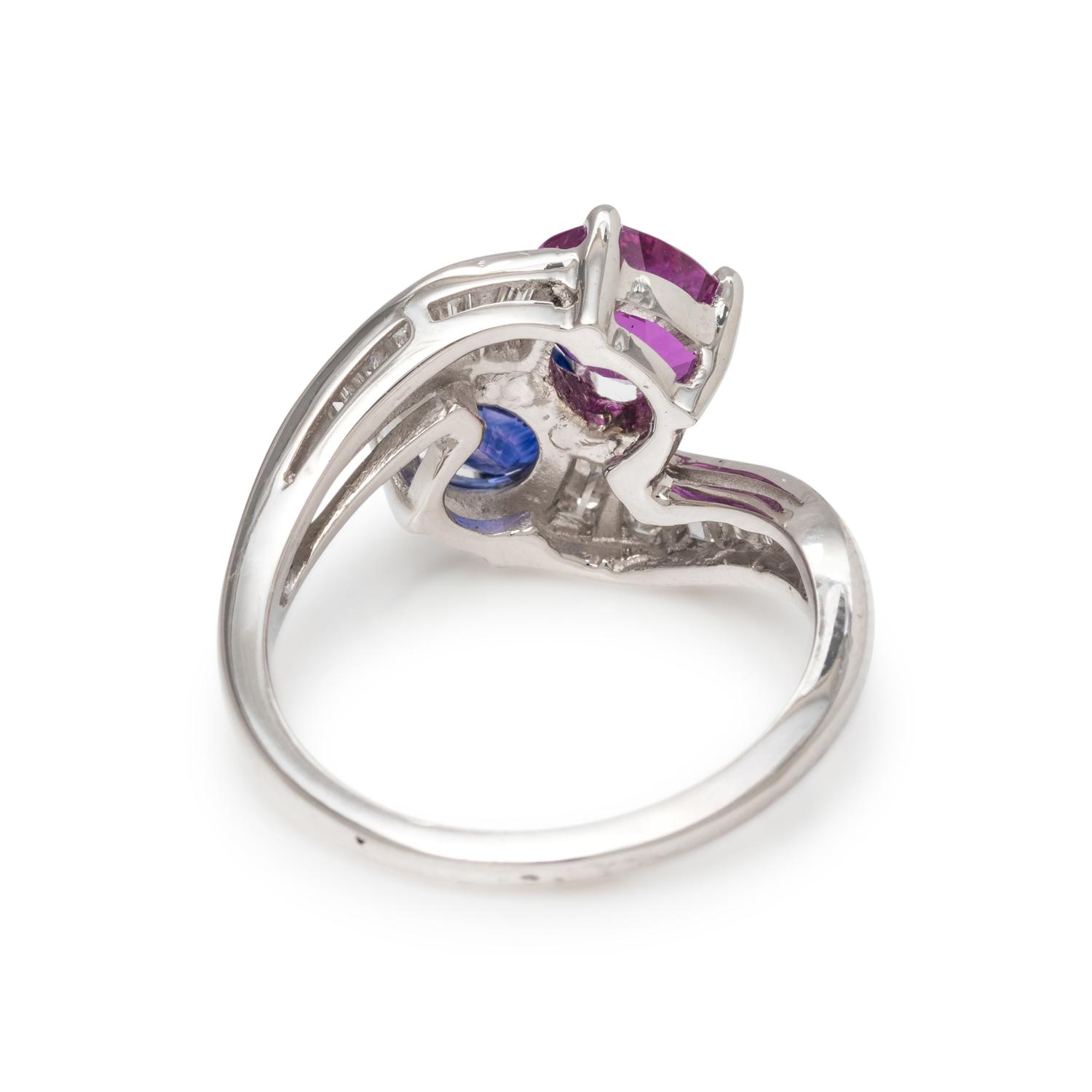 PINK AND PURPLE SAPPHIRE AND DIAMOND RING
