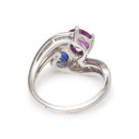 PINK AND PURPLE SAPPHIRE AND DIAMOND RING