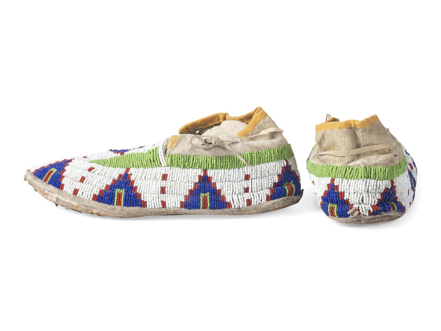 Sioux Beaded Hide Moccasins