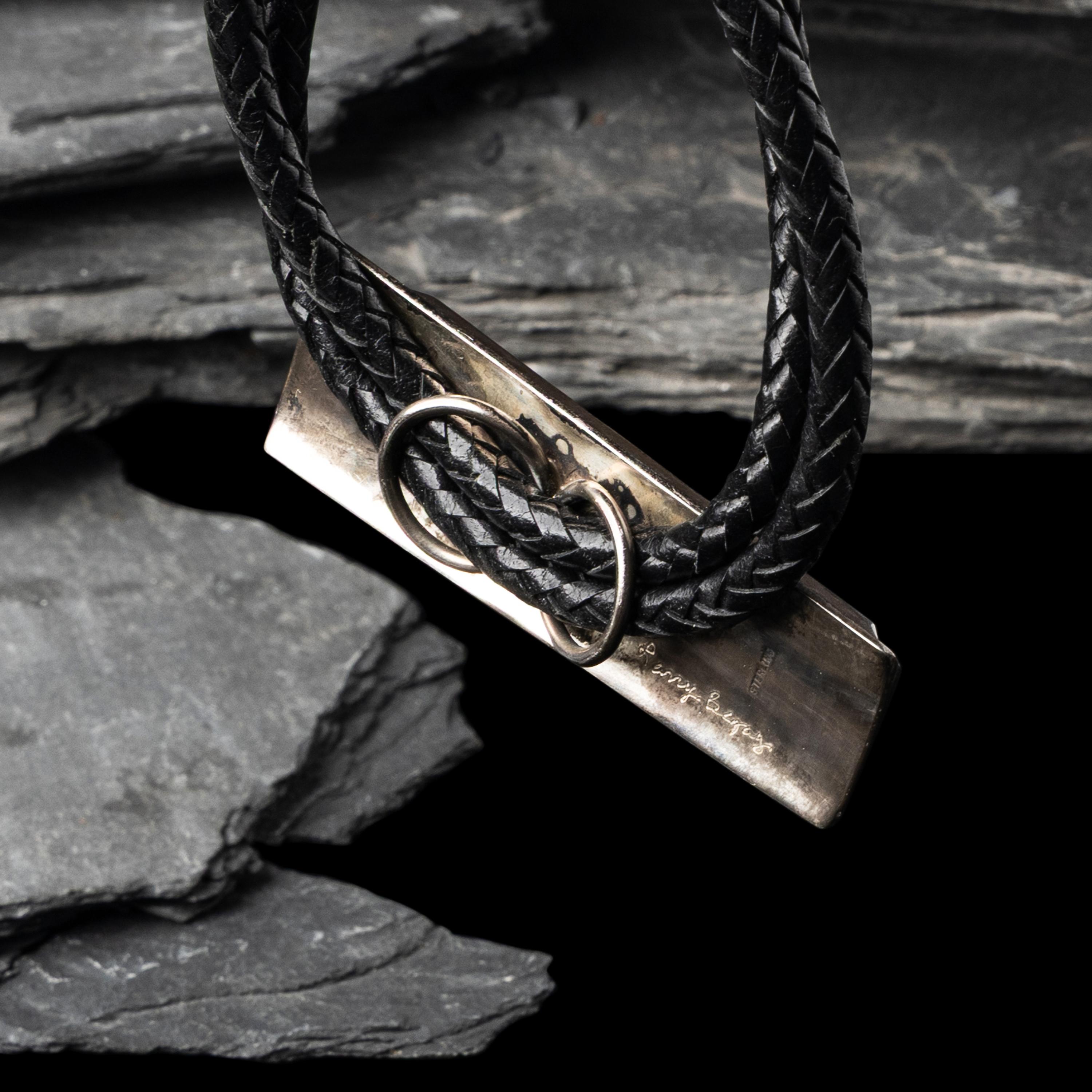 Pair of Sterling Silver Bolo Ties with Inlay