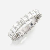 A diamond and white gold eternity band