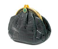Judith Leiber Green Crocodile Purse,