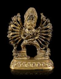 A Sino-Tibetan Bronze Figure of Yamantaka and Vajravetali