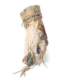 Sioux Beaded Hide Calf Head Bag