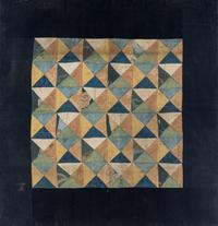 A Tibetan Silk Patchwork Offering Cloth and A Tibetan Rug
