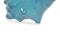 A Roseville Blue Glazed Porcelain Model of a Conch Shell