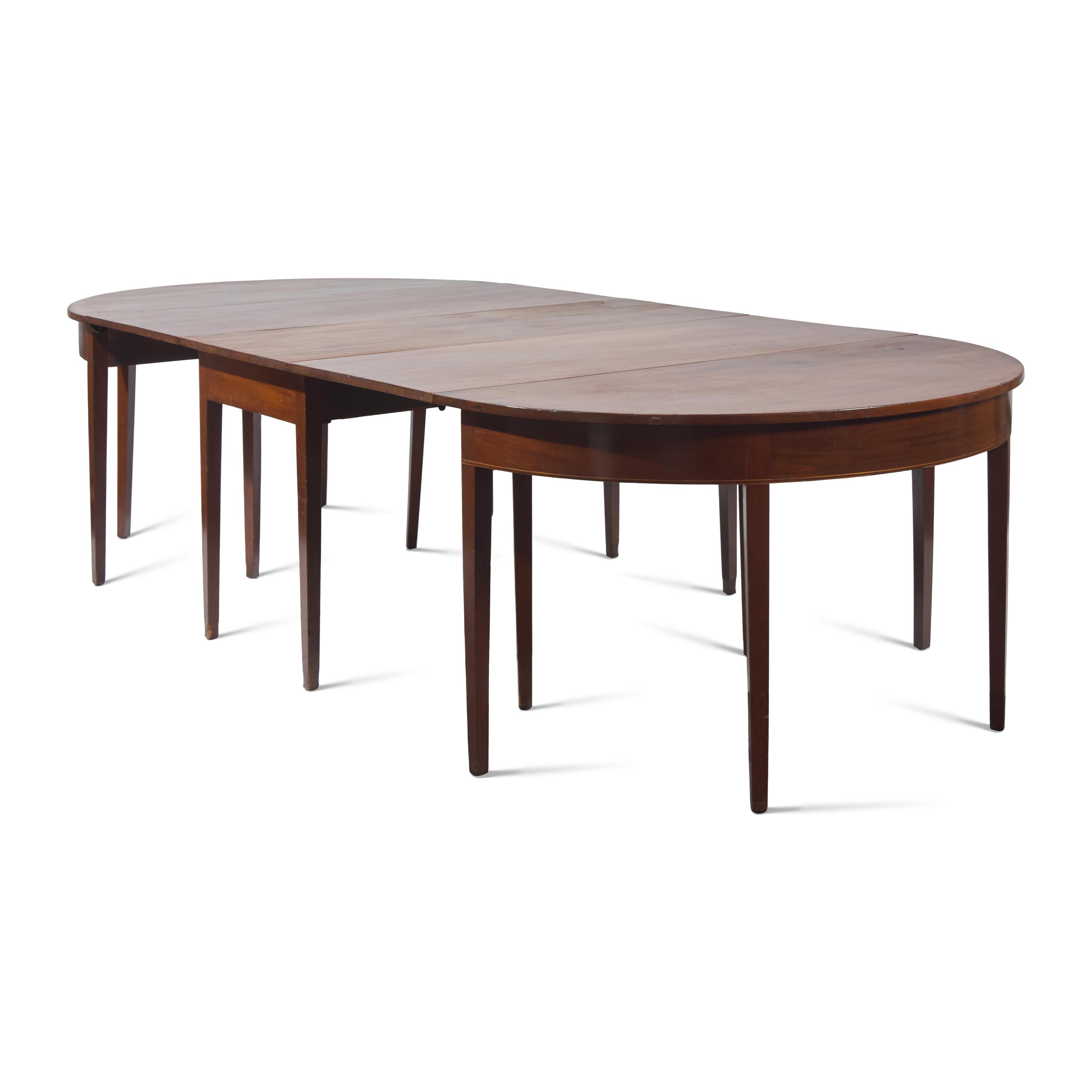A George III Mahogany Three-Part Dining Table