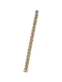 PLATINUM AND YELLOW GOLD FANCY LINK BRACELET