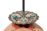 Sgraffito Lamp Base with Silver and Turquoise Concha