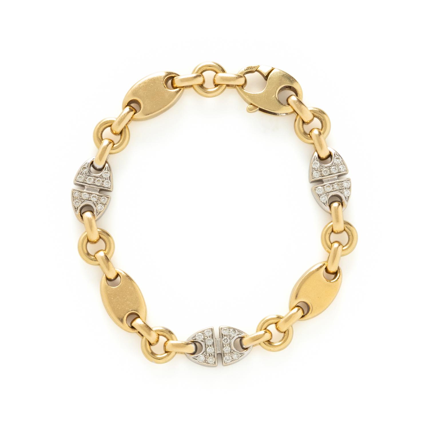 BICOLOR GOLD AND DIAMOND BRACELET