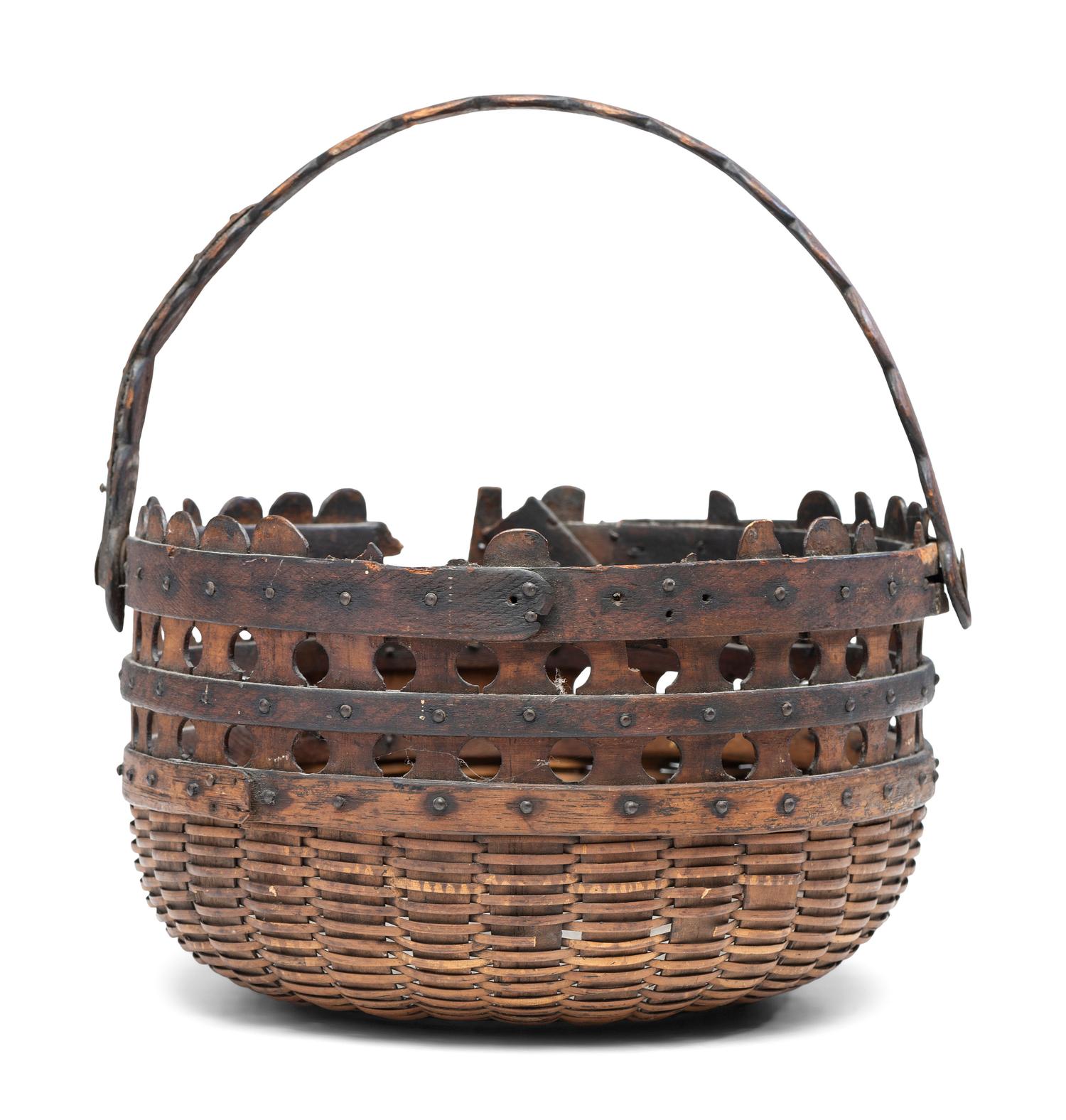 A Nantucket 'Double Lollipop' Woven Basket