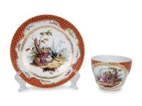 Five Meissen Porcelain Teacups and Saucers — PRIMARILY 19TH CENTURY