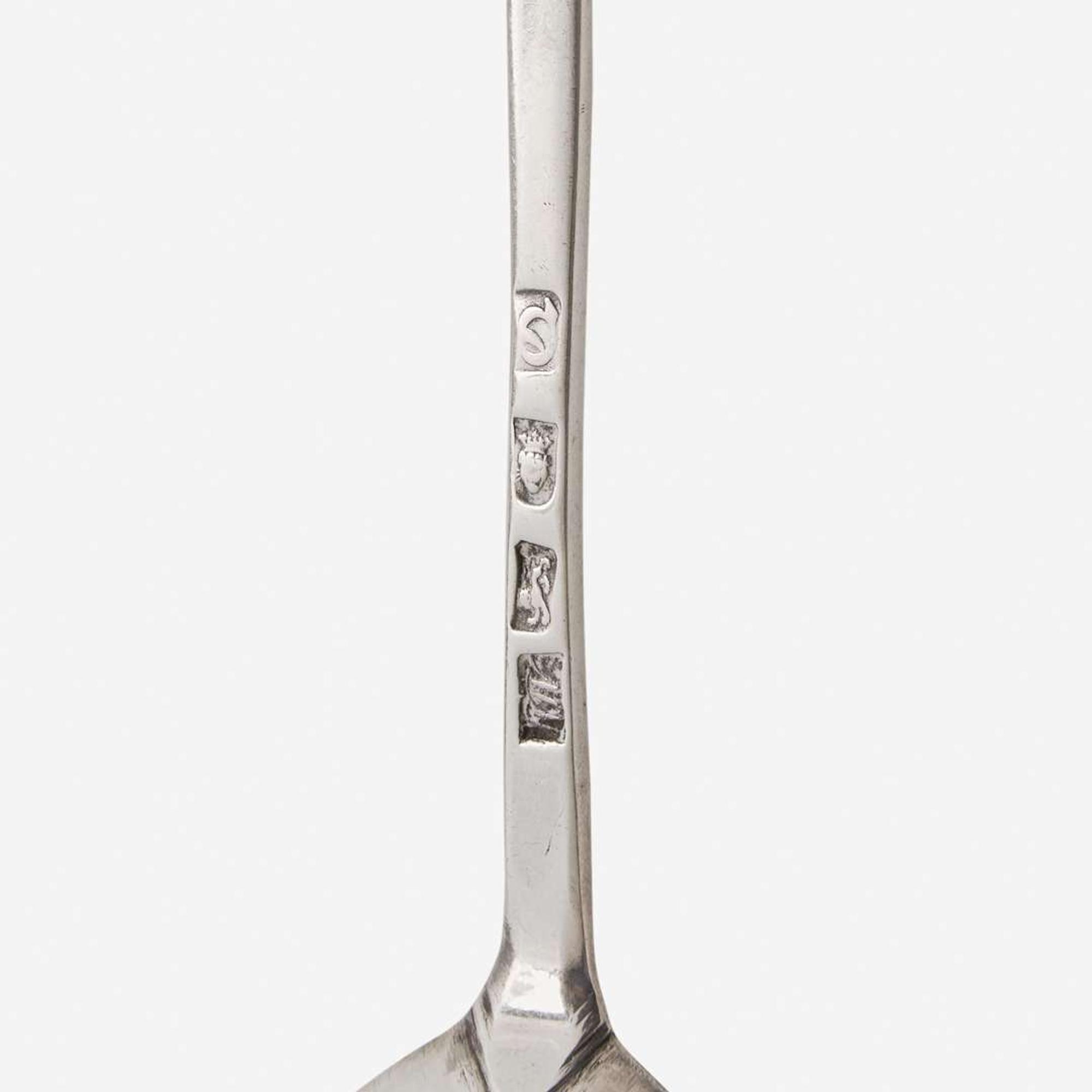 A George III sterling silver apostle spoon Partially rubbed maker's mark, "HW" (?), London, 1771