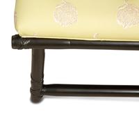 A McGuire Black Painted Rattan Six-Piece Furniture Suite
