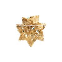YELLOW GOLD, TURQUOISE AND DIAMOND PENDANT/BROOCH