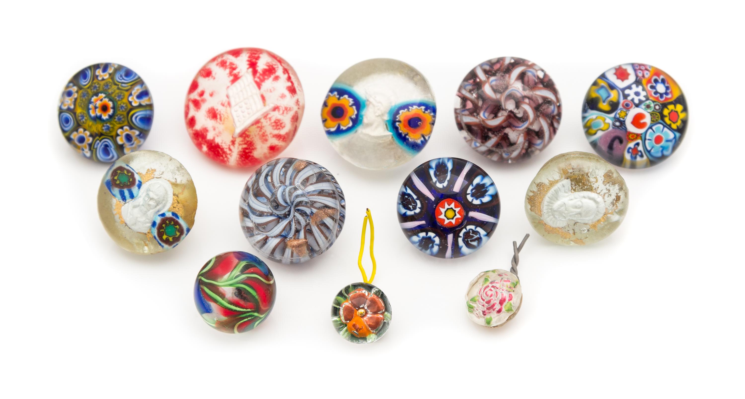 A Set of Twelve Assorted Glass Buttons