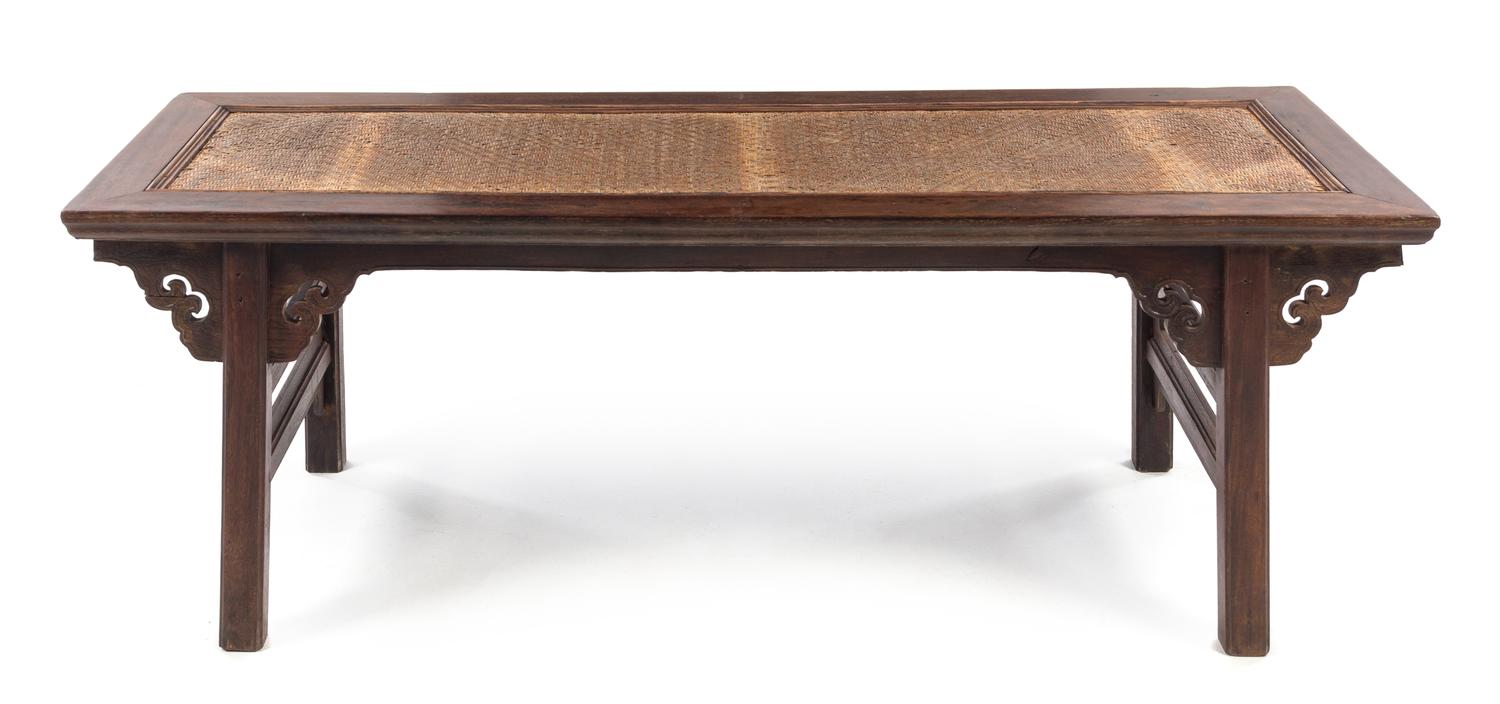 A Chinese Carved Jichimu Hall Bench Height 19 x width 55 1/2 x depth 28 1/2 inches. — EARLY 20TH CENTURY