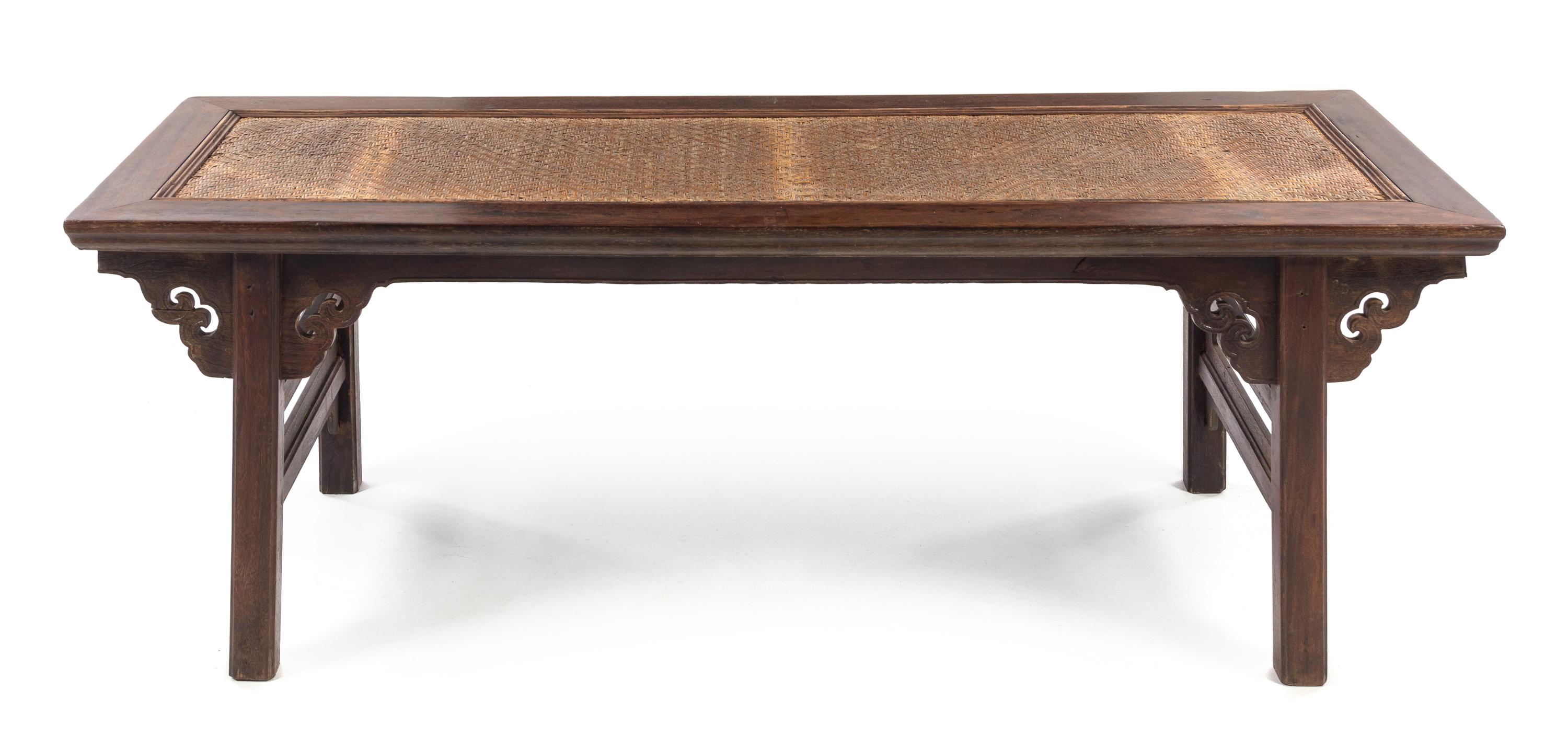 A Chinese Carved Jichimu Hall Bench Height 19 x width 55 1/2 x depth 28 1/2 inches. — EARLY 20TH CENTURY