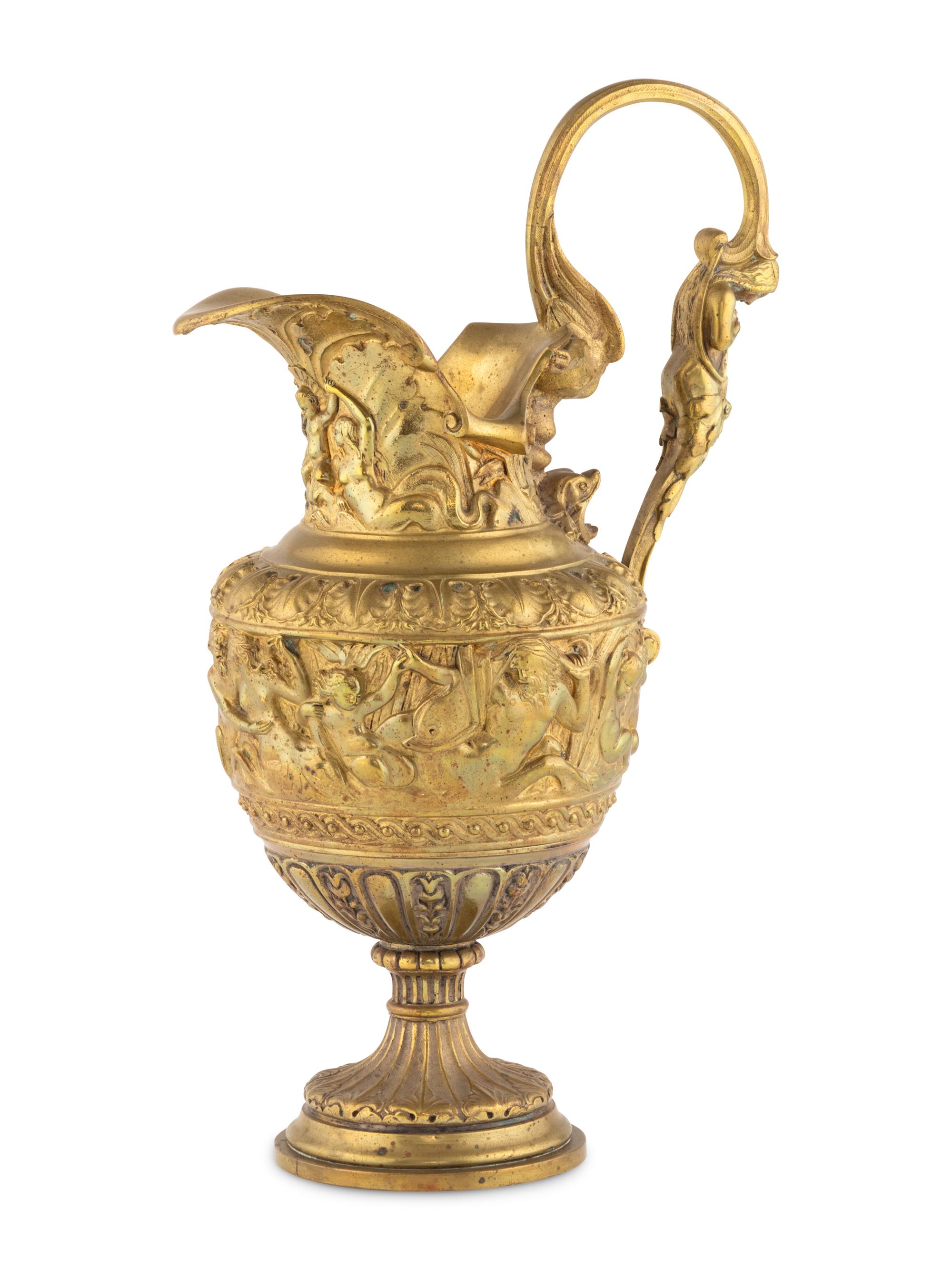 A Neoclassical Style Gilt Bronze Ewer