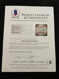 A Kirby Puckett Signed Autograph Baseball (Beckett Authentication Services Letter BAS Certified),