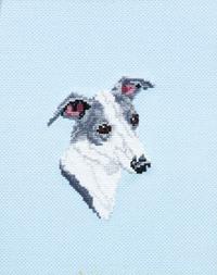 An Italian Greyhound Cross-Stitch 10 x 8 inches.