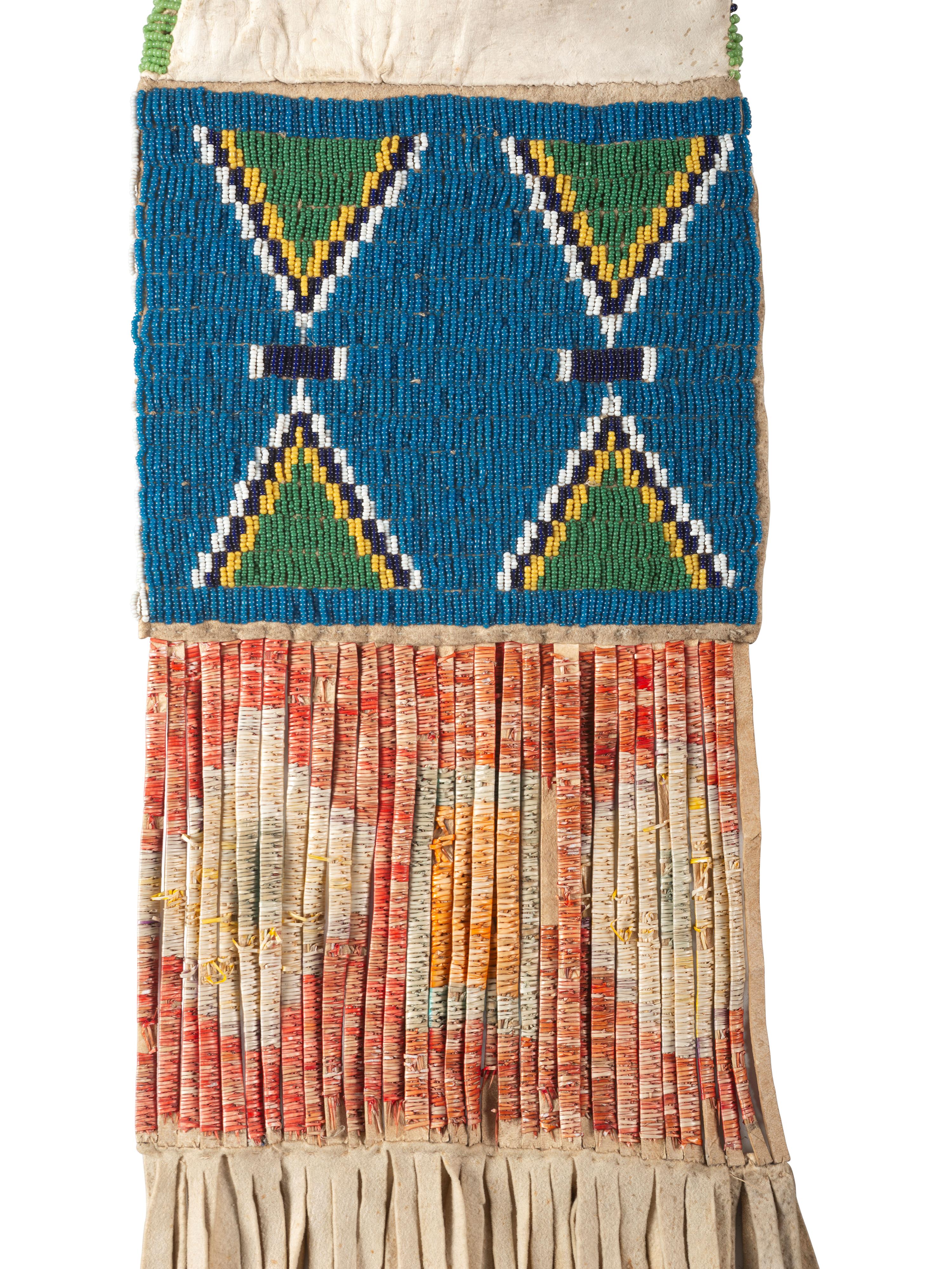 Sioux Beaded Hide Tobacco Bag